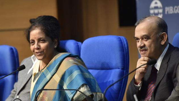 Union Minister of Finance and Minister of Corporate Affairs Nirmala Sitharaman address a press conference on various economic issues and measures undertaken in New Delhi. (Sonu Mehta/HT PHOTO) Union Minister of Finance and Minister of Corporate Affairs Nirmala Sitharaman address a press conference on various economic issues and measures undertaken in New Delhi. (Sonu Mehta/HT PHOTO)