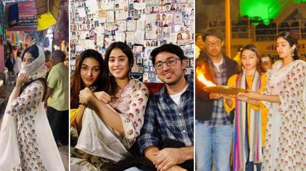 Janhvi Kapoor with her friends in Varanasi. Janhvi Kapoor with her friends in Varanasi.