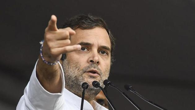 New Delhi: Congress leader Rahul Gandhi addresses the party workers during the party's 'Bharat Bachao' rally at Ramlila Maidan in New Delhi, Saturday, Dec. 14, 2019. (PTI) New Delhi: Congress leader Rahul Gandhi addresses the party workers during the party's 'Bharat Bachao' rally at Ramlila Maidan in New Delhi, Saturday, Dec. 14, 2019. (PTI)