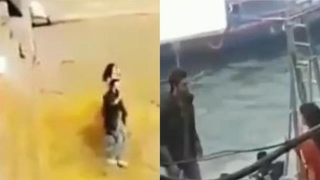 Brahmastra: Screengrabs from the videos show Alia Bhat and Ranbir Kapoor dancing in Varanasi. Brahmastra: Screengrabs from the videos show Alia Bhat and Ranbir Kapoor dancing in Varanasi.