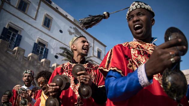 Before the festivals, “this culture, recognised by major names on the world music scene, did not have the place it deserved in the Moroccan popular imagination,” said Neila Tazi, producer of the event. For Andre Azoulay, adviser to King Mohammed VI and president of a local cultural association, the UNESCO listing is “a recognition of Essaouira’s pioneering commitment” to a community that was long marginalised. (Fadel Senna / AFP) Before the festivals, “this culture, recognised by major names on the world music scene, did not have the place it deserved in the Moroccan popular imagination,” said Neila Tazi, producer of the event. For Andre Azoulay, adviser to King Mohammed VI and president of a local cultural association, the UNESCO listing is “a recognition of Essaouira’s pioneering commitment” to a community that was long marginalised. (Fadel Senna / AFP)