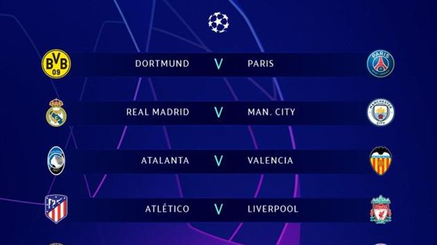 The draw for the UEFA Champions League round of 16.(Twitter/UEFA Champions League)