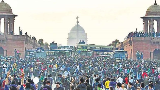Demonstrators during a protest at Vijay Chowk, following the December 22 gang rape of 23 year-old paramedical student. (HT Archive) Demonstrators during a protest at Vijay Chowk, following the December 22 gang rape of 23 year-old paramedical student. (HT Archive)