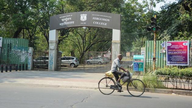The protest was scheduled to take place outside the Fergusson College gate on Sunday at 4pm. (Milind Saurkar/HT Photo) The protest was scheduled to take place outside the Fergusson College gate on Sunday at 4pm. (Milind Saurkar/HT Photo)