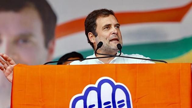 Congress party leader Rahul Gandhi at an election rally in Jharkhand’s Godda on Thursday, Dec 12, 2019. (ANI) Congress party leader Rahul Gandhi at an election rally in Jharkhand’s Godda on Thursday, Dec 12, 2019. (ANI)