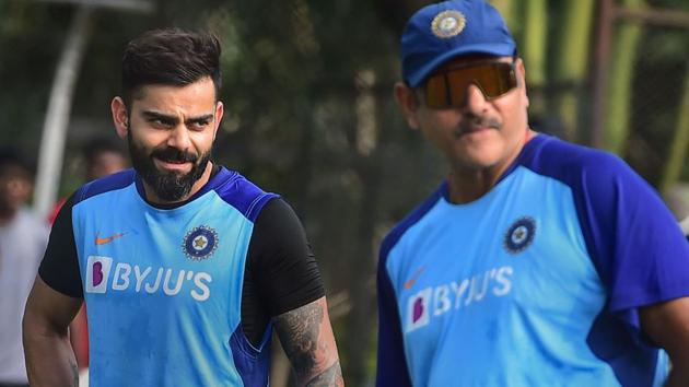 India's captain Virat Kohli and head coach Ravi Shastri(PTI)