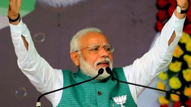 JPrime Minister Narendra Modi during an election rally in Jharkhand, Dec 15, 2019.(ANI)