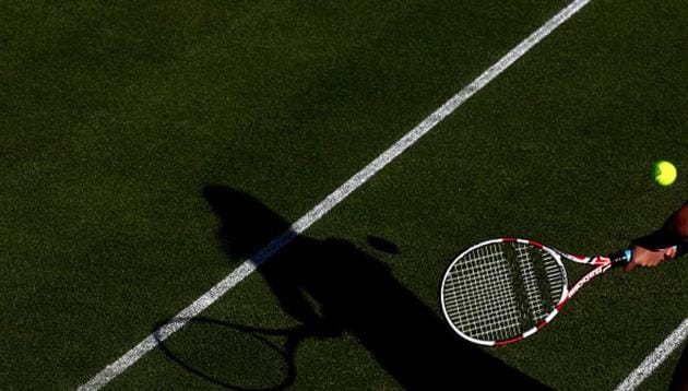 A generic shot of a tennis player's shadow during the match.(PA Images via Getty Images)