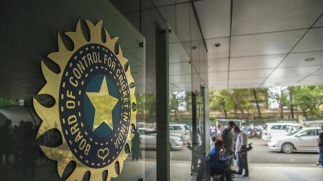 A view of logo of the Board of Control for Cricket in India (BCCI)(Hindustan Times via Getty Images)