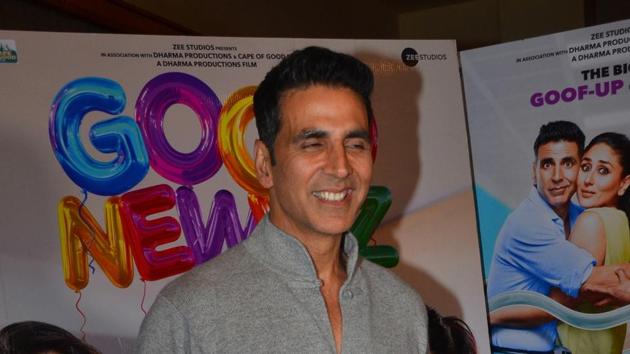 Akshay Kumar during media interactions for Good Newwz.(IANS)