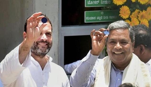 Rahul Gandhi and former Karnataka Chief Minister Siddaramaiah at the inauguration of 'Indira Canteen' in Bengaluru on August 15, 2017. (PTI File Photo) Rahul Gandhi and former Karnataka Chief Minister Siddaramaiah at the inauguration of 'Indira Canteen' in Bengaluru on August 15, 2017. (PTI File Photo)