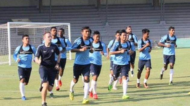 Indian football team probables a training session(AIFF)