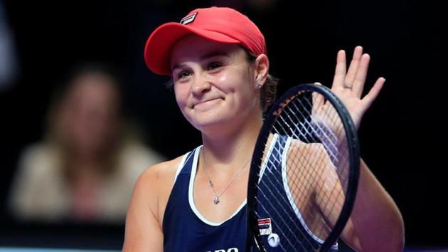 Australia's Ashleigh Barty celebrates after winning the final against Ukraine's Elina Svitolina.(REUTERS)