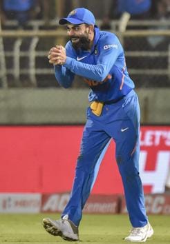 Virat Kohli reacts during the 2nd ODI cricket match against West Indies at ACA-VDCA Cricket Stadium in Visakhapatnam. (PTI)