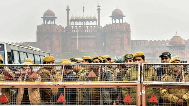 Section 144, which prevents the assembly of four or more people, was clamped from Red Fort in north Delhi to Bahadur Shah Zafar Marg in the south; Seelampur in north-east Delhi to Mayur Vihar in the east; and the New Delhi area. (PTI) Section 144, which prevents the assembly of four or more people, was clamped from Red Fort in north Delhi to Bahadur Shah Zafar Marg in the south; Seelampur in north-east Delhi to Mayur Vihar in the east; and the New Delhi area. (PTI)
