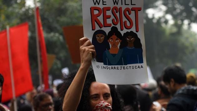 An anti-Citizenship Amendment Act (CAA) and National Register of Citizens (NRC) protest, New Delhi, 19, 2019(Amal KS/HT PHOTO)