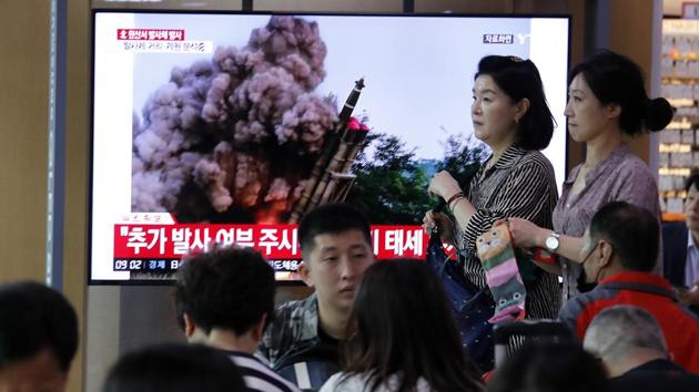 FILE - In this Oct. 2, 2019, file photo, people watch a TV showing a file image of an unspecified North Korea's missile launch during a news program at the Seoul Railway Station in Seoul, South Korea. A significant launch or test would mean the end of North Korea’s self-imposed moratorium and raise tensions in the region. It would also be a major blow to one of the Trump administration’s major foreign policy initiatives: the drive to get North Korea back to negotiations to eliminate its nuclear weapons and missiles. (AP) FILE - In this Oct. 2, 2019, file photo, people watch a TV showing a file image of an unspecified North Korea's missile launch during a news program at the Seoul Railway Station in Seoul, South Korea. A significant launch or test would mean the end of North Korea’s self-imposed moratorium and raise tensions in the region. It would also be a major blow to one of the Trump administration’s major foreign policy initiatives: the drive to get North Korea back to negotiations to eliminate its nuclear weapons and missiles. (AP)