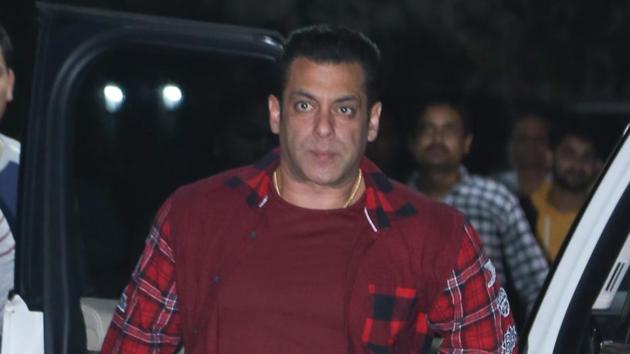 Salman Khan at Sohail Khan’s birthday party.(Varinder Chawla)