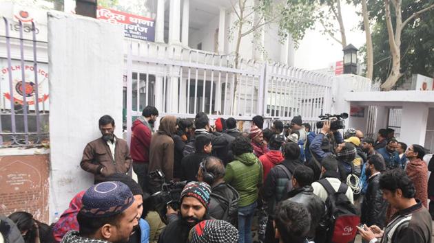 Family members of people arrested for alleged violence during Friday’s anti-CAA rally, wait for their release outside the Police Station, Daryaganj, in the old quarters of Delhi. Authorities had shut metro stations in the region yesterday. But this didn’t dampen the spirit of the protesters. (Sonu Mehta / HT Photo)