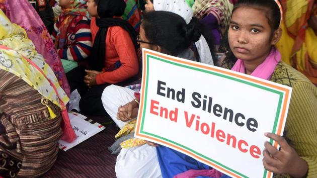 Various women’s organisations demonstrate against increasing crimes against women and incidences of rape in the country, at Kargil Chowk in Patna. (Parwaz Khan /HT PHOTO) Various women’s organisations demonstrate against increasing crimes against women and incidences of rape in the country, at Kargil Chowk in Patna. (Parwaz Khan /HT PHOTO)