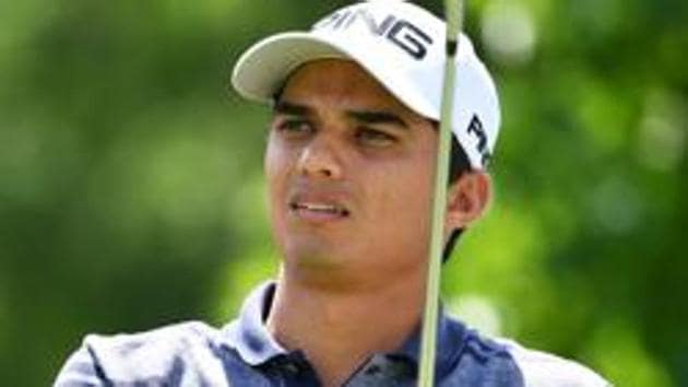 Ajeetesh Sandhu of India tees off.(Getty Images)