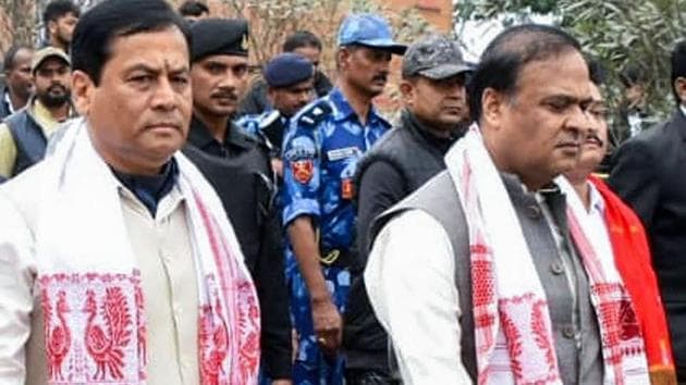 Assam Chief Minister Sarbananda Sonowal (R) with senior BJP leader and NEDA convener Himanta Biswa Sarma (R) BJP Assam State president Ranjeet Kumar Das and other Minister’s takes part in a silent peace rally (Padyatra) for peace and harmony, in Nalbari district of Assam. (PTI) Assam Chief Minister Sarbananda Sonowal (R) with senior BJP leader and NEDA convener Himanta Biswa Sarma (R) BJP Assam State president Ranjeet Kumar Das and other Minister’s takes part in a silent peace rally (Padyatra) for peace and harmony, in Nalbari district of Assam. (PTI)
