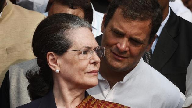 Congress party President Sonia Gandhi with Rahul Gandhi (Vipin Kumar/HT PHOTO) Congress party President Sonia Gandhi with Rahul Gandhi (Vipin Kumar/HT PHOTO)