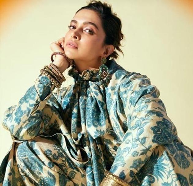 Deepika also wore a floral printed co-ord set by Sabyasachi in a similar design in blue too. (INSTAGRAM)