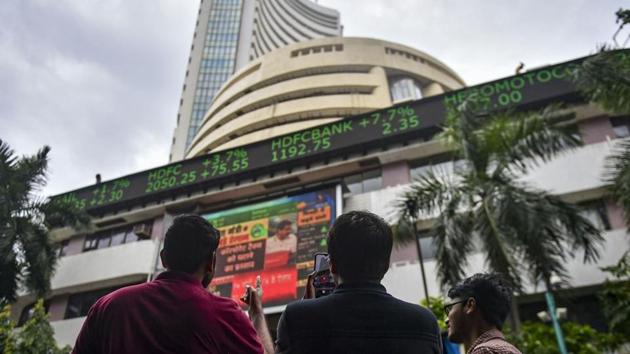 BSE gauge Sensex was down 38.88 per cent or 0.09 per cent at 41,642.66; while the NSE barometer Nifty was lower by 9.05 points or 0.074 per cent at 12,262.75.(PTI) BSE gauge Sensex was down 38.88 per cent or 0.09 per cent at 41,642.66; while the NSE barometer Nifty was lower by 9.05 points or 0.074 per cent at 12,262.75.(PTI)