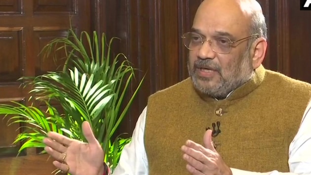 Home minister Amit Shah during an interview with news agency ANI.(ANI Twitter) Home minister Amit Shah during an interview with news agency ANI.(ANI Twitter)
