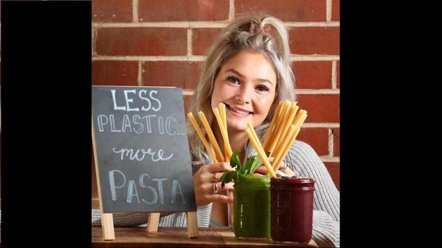Straws made of pasta are the new way of cutting down single-use plastic.(Instagram/@pastastraws) Straws made of pasta are the new way of cutting down single-use plastic.(Instagram/@pastastraws)