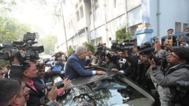 Bengal Governor Jagdeep Dhankhar at Jadavpur University campus. (Photo @jdhankhar1)