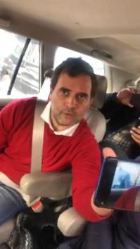 A screen grab of Rahul Gandhi talking to media persons after he and Priyanka Gandhi were stopped from entering Meerut on Tuesday. A screen grab of Rahul Gandhi talking to media persons after he and Priyanka Gandhi were stopped from entering Meerut on Tuesday.