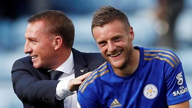 File image: Leicester City manager Brendan Rodgers with Jamie Vardy. (Action Images via Reuters) File image: Leicester City manager Brendan Rodgers with Jamie Vardy. (Action Images via Reuters)