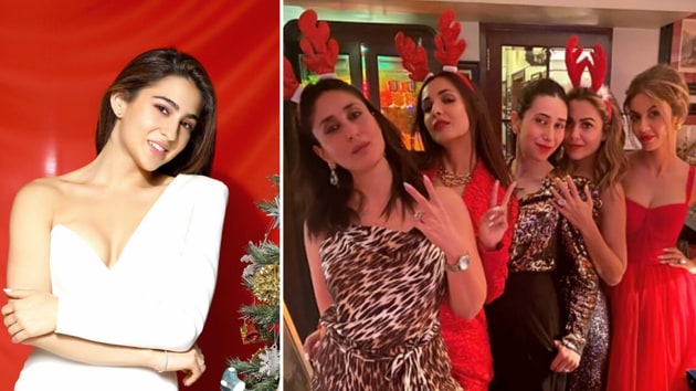 Bollywood celebrities from Sarah Ali Khan, Jahnvi Kapoor, Kartik Aaryan, Kareena Kapoor Khan, Karan Johar, Malaika Arora, Arjun Kapoor, Jacqueline Fernandez, among others took to their Instagrams to share some festive cheer, and they all looked stunning in their festive gear.(INSTAGRAM)