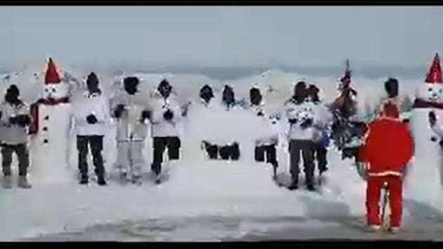 Indian soldiers spread the Christmas cheer along the LoC. (Twitter/@rahulsinghx) Indian soldiers spread the Christmas cheer along the LoC. (Twitter/@rahulsinghx)