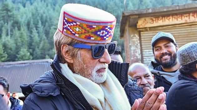 Amitabh Bachchan after a film shoot in Manali.(PTI) Amitabh Bachchan after a film shoot in Manali.(PTI)