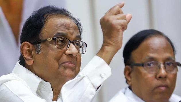 Congress leader P Chidambaram addresses the media at Tamil Nadu Congress Committee (TNCC) party office, in Chennai.(PTI) Congress leader P Chidambaram addresses the media at Tamil Nadu Congress Committee (TNCC) party office, in Chennai.(PTI)