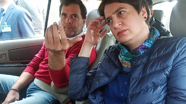 Congress leaders Rahul Gandhi and Priyanka Gandhi Vadra being stopped by the Police in Meerut on Tuesday. (ANI photo) Congress leaders Rahul Gandhi and Priyanka Gandhi Vadra being stopped by the Police in Meerut on Tuesday. (ANI photo)