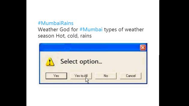 Showers in parts of the metropolis on Christmas on Wednesday evoked some funny remarks from Twitter users. (Twitter) Showers in parts of the metropolis on Christmas on Wednesday evoked some funny remarks from Twitter users. (Twitter)