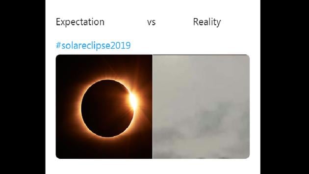 Solar eclipse 2019 made netizens drop some really funny creations.(Twitter@JayDiana1)