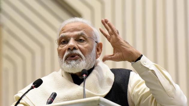 Prime Minister Narendra Modi on Wednesday came down heavily on the damage to property caused by people protesting against the new citizenship law, saying those who committed violence must introspect. (Sonu Mehta/HT PHOTO) Prime Minister Narendra Modi on Wednesday came down heavily on the damage to property caused by people protesting against the new citizenship law, saying those who committed violence must introspect. (Sonu Mehta/HT PHOTO)