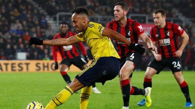 Arsenal's Pierre-Emerick Aubameyang in action.(REUTERS) Arsenal's Pierre-Emerick Aubameyang in action.(REUTERS)
