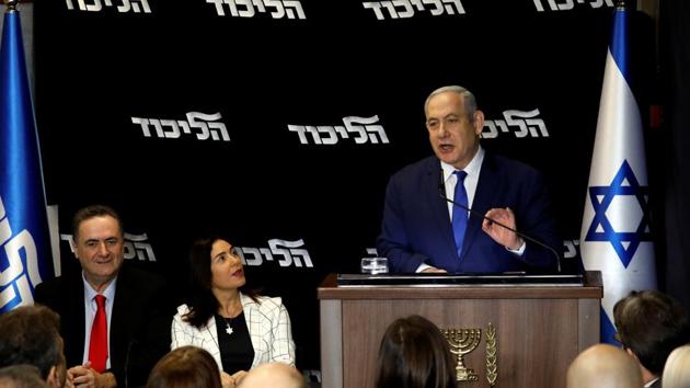 Israeli Prime Minister Benjamin Netanyahu addresses the media in Airport City near Tel Aviv.(REUTERS)