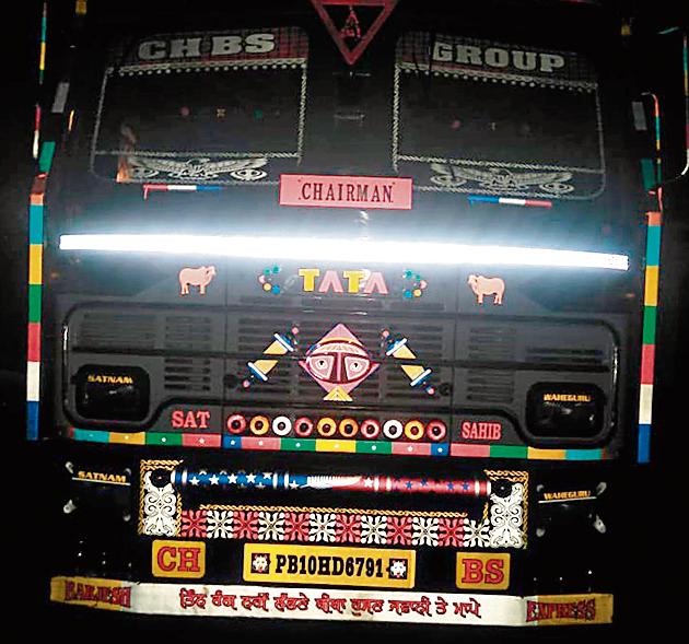 The truck involved in the accident in Ludhiana; and (inset) Amarjeet Singh, the deceased. The truck involved in the accident in Ludhiana; and (inset) Amarjeet Singh, the deceased.