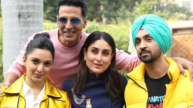Akshay Kumar, Kareena Kapoor, Diljit Dosanjh and Kiara Advani star in Good Newwz.(IANS) Akshay Kumar, Kareena Kapoor, Diljit Dosanjh and Kiara Advani star in Good Newwz.(IANS)