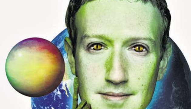 After the Facebook CEO turned up before the US Congress with eyes that looked unnaturally bulging and vacant, rumours began doing the rounds that he wore special contact lenses to hide yellow alien ‘lizard’ pupils. (Ajay Thakuri / HT Illustration)