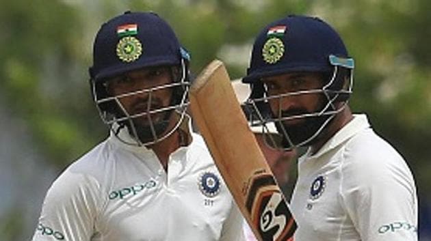 File image of India cricketers Shikhar Dhawan and Cheteshwar Pujara.(NurPhoto via Getty Images)