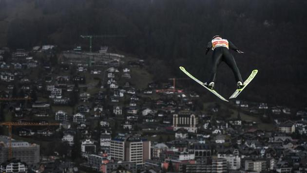 Austria’s Stefan Kraft competes during the men’s FIS Ski Jumping World Cup competition in Engelberg, central Switzerland. (Fabrice Coffrini / AFP) Austria’s Stefan Kraft competes during the men’s FIS Ski Jumping World Cup competition in Engelberg, central Switzerland. (Fabrice Coffrini / AFP)