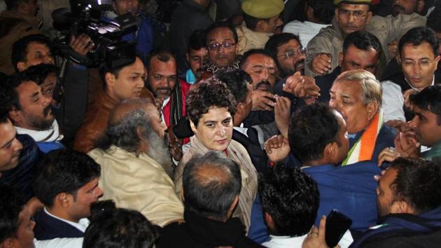 Congress leader Priyanka Gandhi Vadra in Lucknow.(PTI)